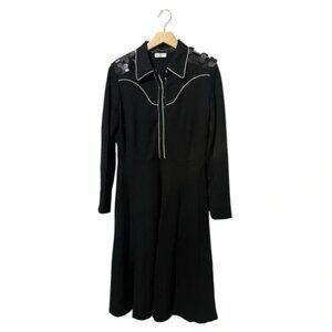 SFIZIO Black Shirt Dress With Sequins